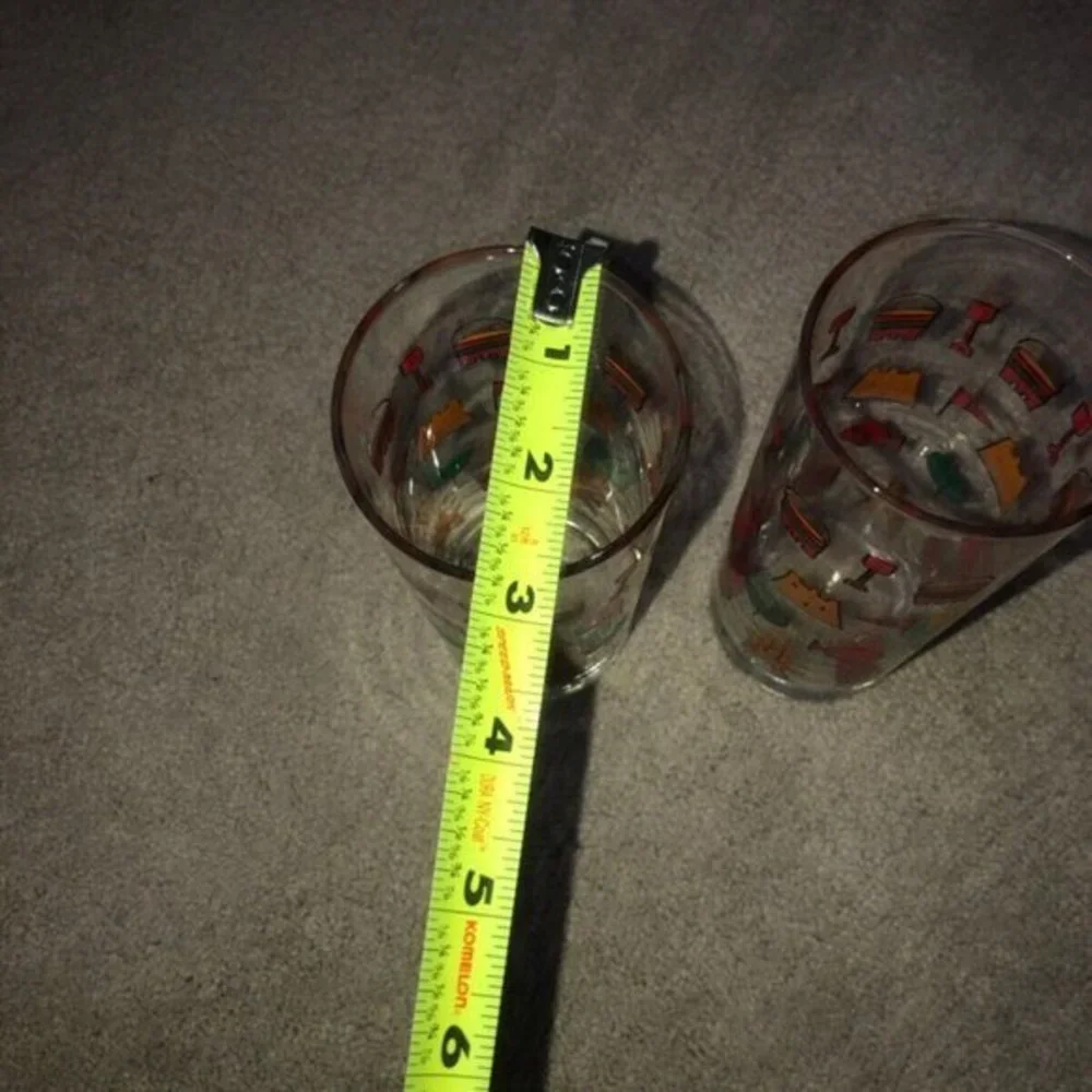 Vintage‎ Sandcastle Bucket Bird Fish HIGHBALL GLASSES (2) OCEAN BARWARE